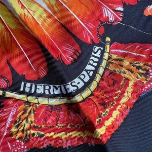 Hermes silk Brazil print handkerchief with tags, NEVER USED